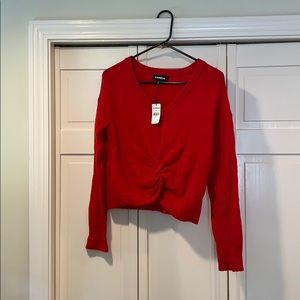 Express twist front sweater